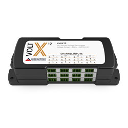 電圧データロガー VoltX-12 (直流、12チャンネル、校正証明書付)